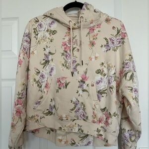GAP Floral Hoodie - Cream and Purple